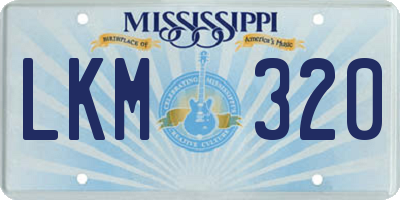 MS license plate LKM320