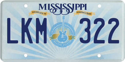 MS license plate LKM322