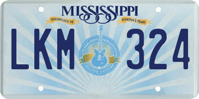 MS license plate LKM324