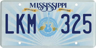MS license plate LKM325