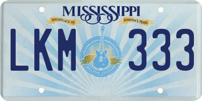 MS license plate LKM333