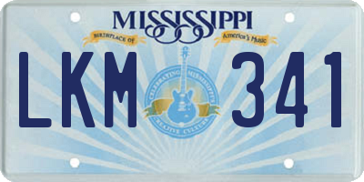 MS license plate LKM341