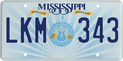 MS license plate LKM343