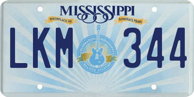 MS license plate LKM344