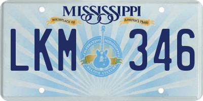MS license plate LKM346