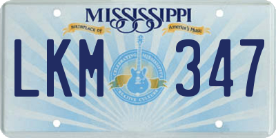 MS license plate LKM347