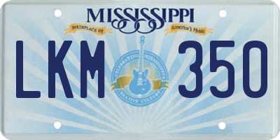 MS license plate LKM350