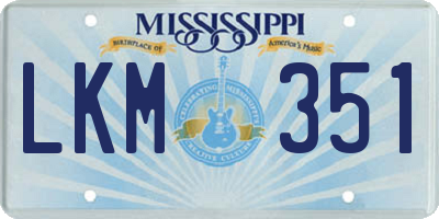 MS license plate LKM351