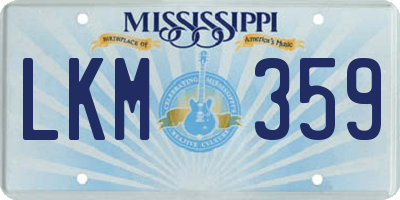 MS license plate LKM359