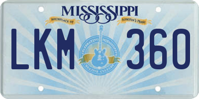 MS license plate LKM360
