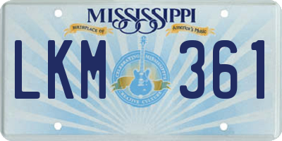 MS license plate LKM361