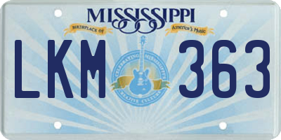 MS license plate LKM363