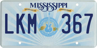 MS license plate LKM367