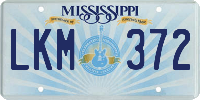 MS license plate LKM372