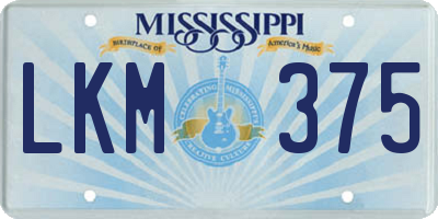 MS license plate LKM375