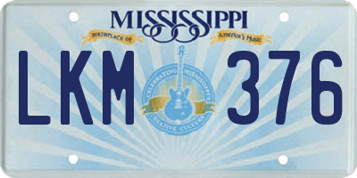 MS license plate LKM376