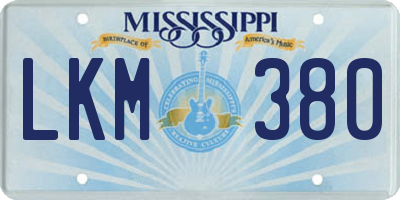 MS license plate LKM380