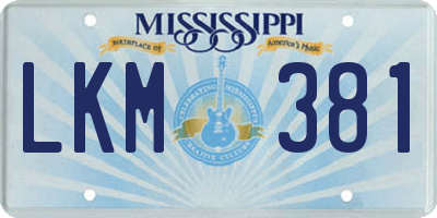 MS license plate LKM381