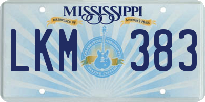 MS license plate LKM383