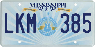 MS license plate LKM385