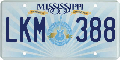 MS license plate LKM388
