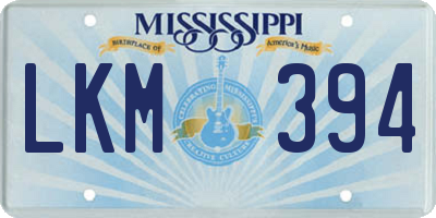 MS license plate LKM394