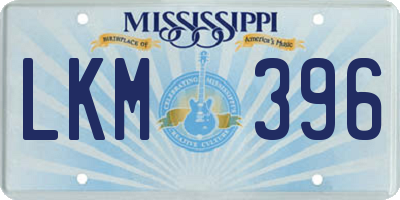 MS license plate LKM396