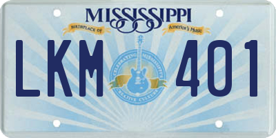 MS license plate LKM401