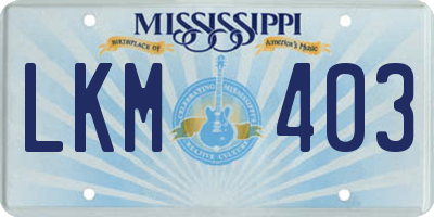 MS license plate LKM403