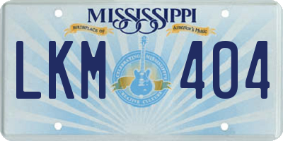MS license plate LKM404