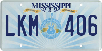 MS license plate LKM406