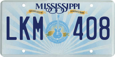 MS license plate LKM408