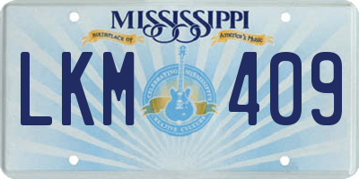 MS license plate LKM409