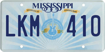 MS license plate LKM410