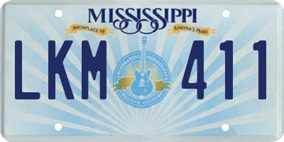 MS license plate LKM411
