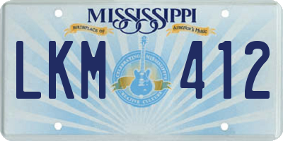 MS license plate LKM412