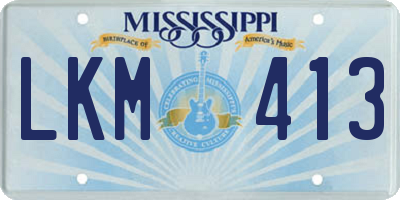 MS license plate LKM413