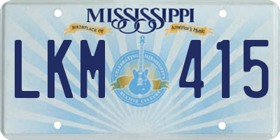 MS license plate LKM415
