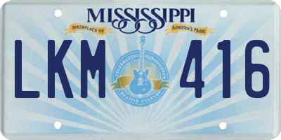 MS license plate LKM416