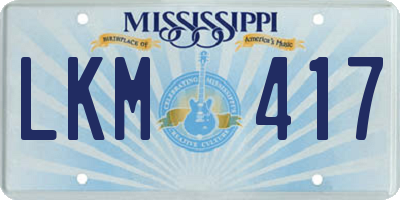 MS license plate LKM417
