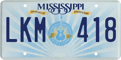 MS license plate LKM418