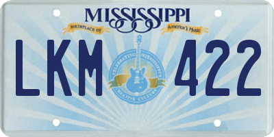 MS license plate LKM422