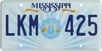 MS license plate LKM425
