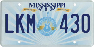 MS license plate LKM430