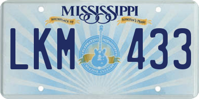 MS license plate LKM433