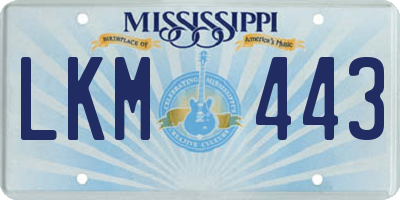 MS license plate LKM443
