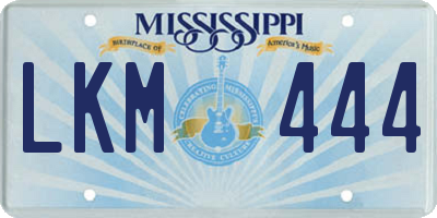 MS license plate LKM444