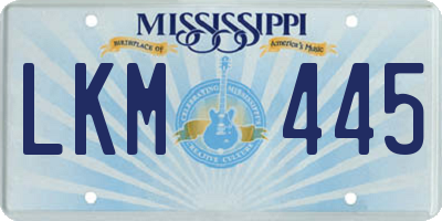 MS license plate LKM445