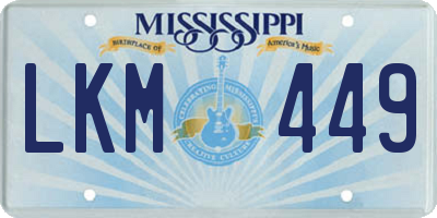 MS license plate LKM449