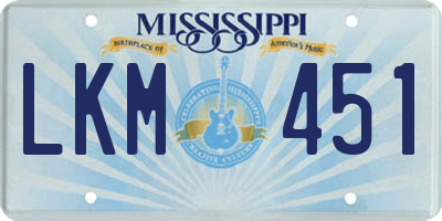 MS license plate LKM451